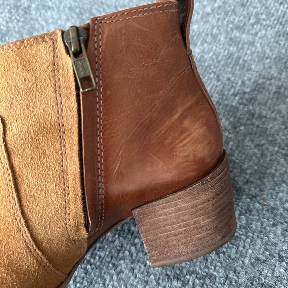 Madewell Asher Booties Womens 7 Brown Suede Leather Side Zip Heel Casual Boots - Picture 14 of 16